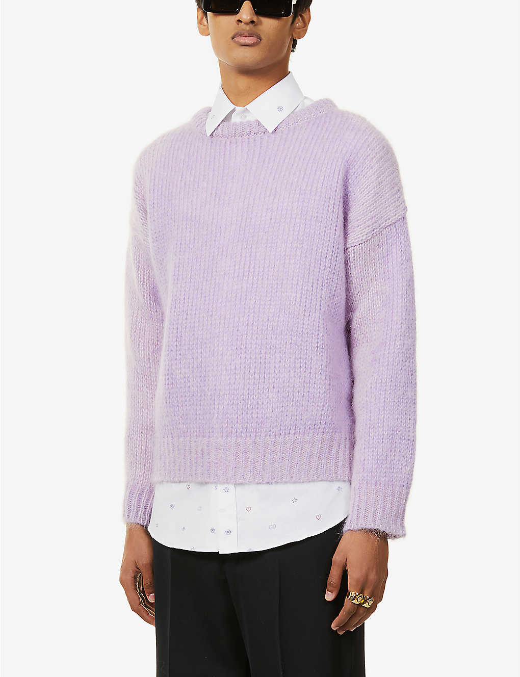 Brand-embroidered mohair-blend jumper(8942208)