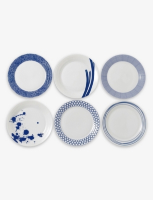 ROYAL DOULTON: Pacific Lines porcelain dinner plates set of six