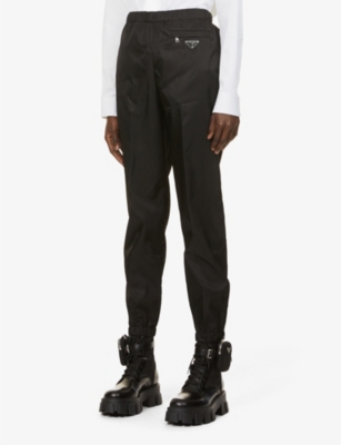 Logo-plaque tapered high-rise recycled shell trousers(9038471)