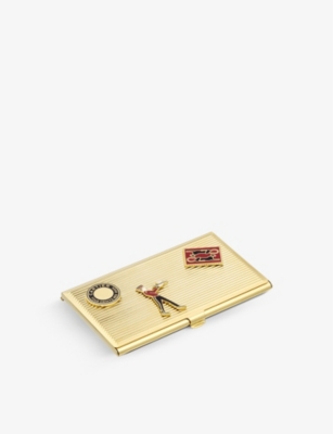CARTIER: Diabolo de Cartier lacquered golden-finish metal card holder