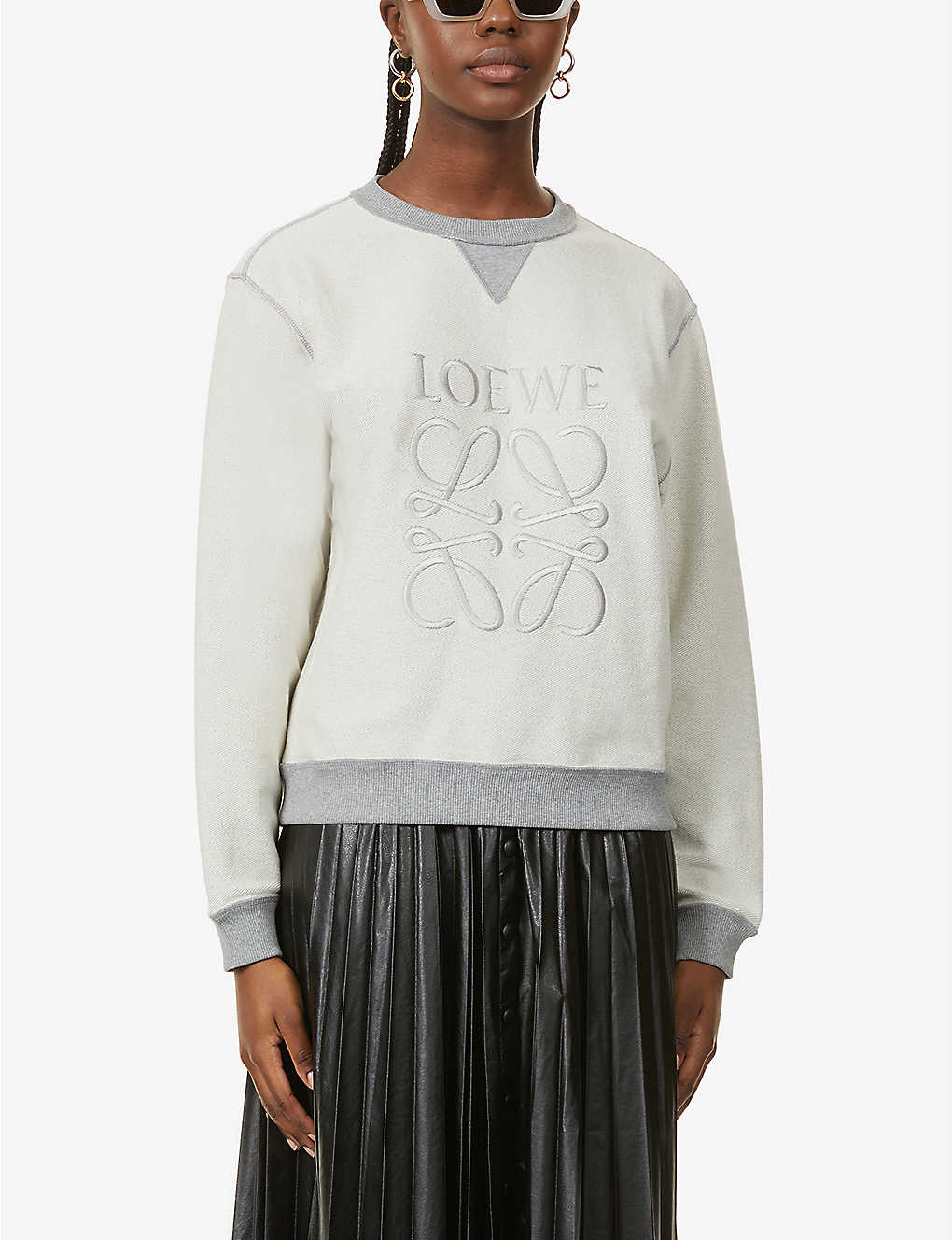 Anagram-embroidered cotton-jerey sweatshirt(8976231)