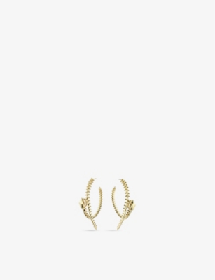 SHAUN LEANE: Serpent Trace sterling yellow gold vermeil hoop earrings