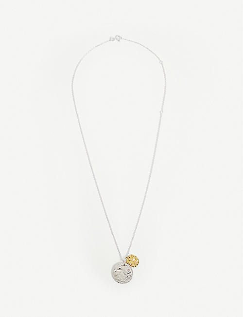 ALIGHIERI: La Collisione sterling silver and 24ct gold-plated bronze pendant necklace