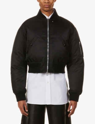 Shawl-collar cropped shell-down jacket(9013691)