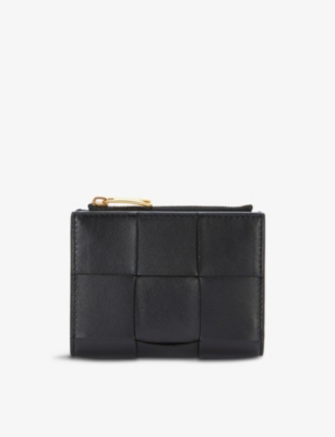 Mini bi-fold Intrecciato leather wallet(9003344)