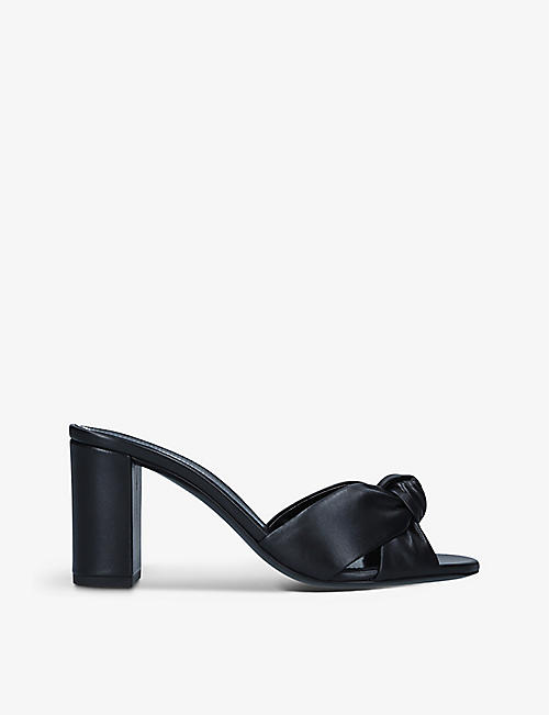 SAINT LAURENT: Bianca knotted leather heeled mules