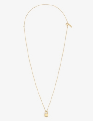 PDPAOLA: Lock 18ct gold-plated sterling silver necklace