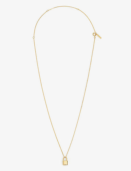 PDPAOLA: Lock 18ct gold-plated sterling silver necklace