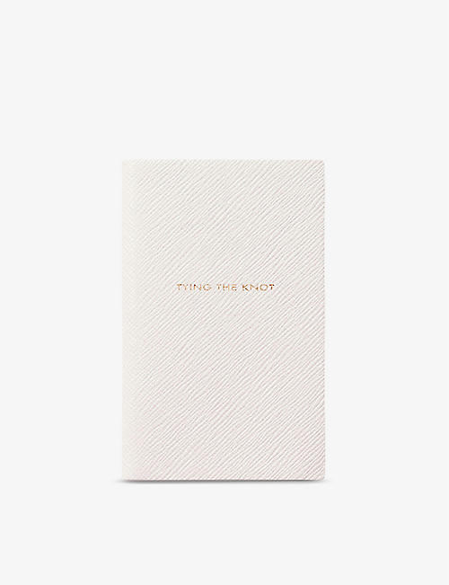 SMYTHSON: Panama Tying the Knot cross-grain leather wedding notebook 14cm