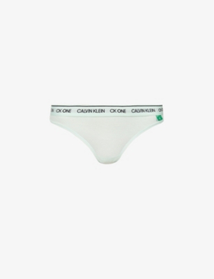 CK One mid-rise recycled polyester-blend thong(9256241)