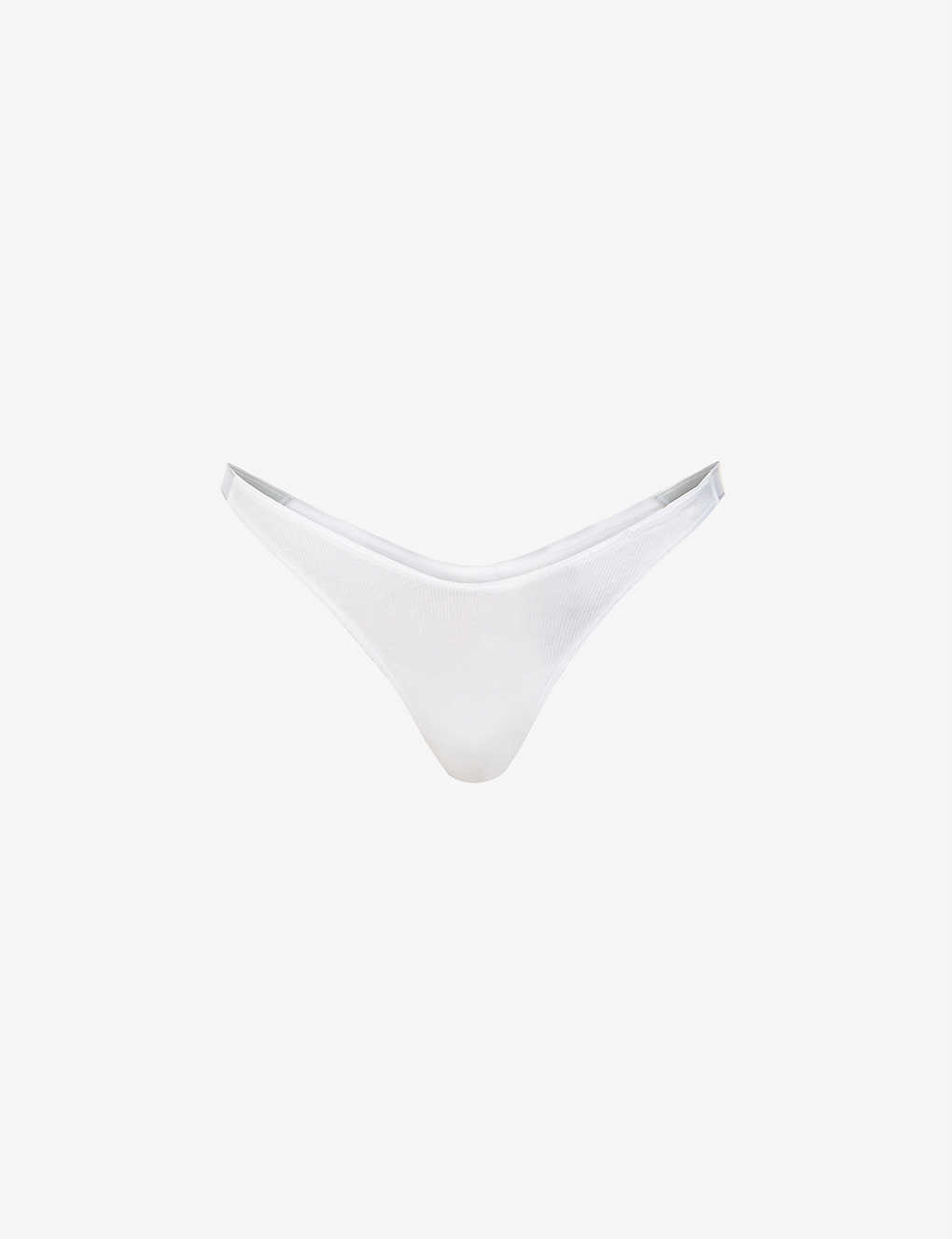 Pure ribbed stretch-jersey logo-print thong(9329630)