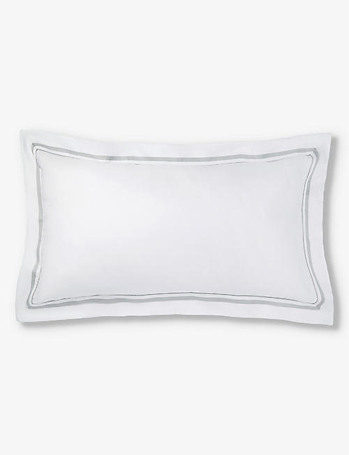 THE WHITE COMPANY: Cavendish Breakfast double-border cotton pillowcase 30cm x 50cm