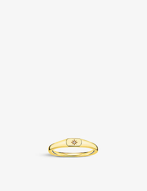 THOMAS SABO: Star 18ct yellow gold-plated sterling-silver and white-zirconia ring