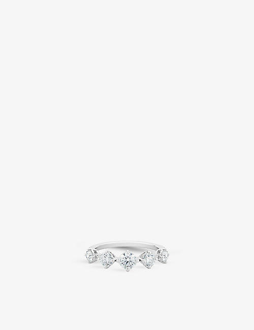 DE BEERS JEWELLERS: Arpeggia One-Row 18ct white-gold and 1.07ct diamond ring
