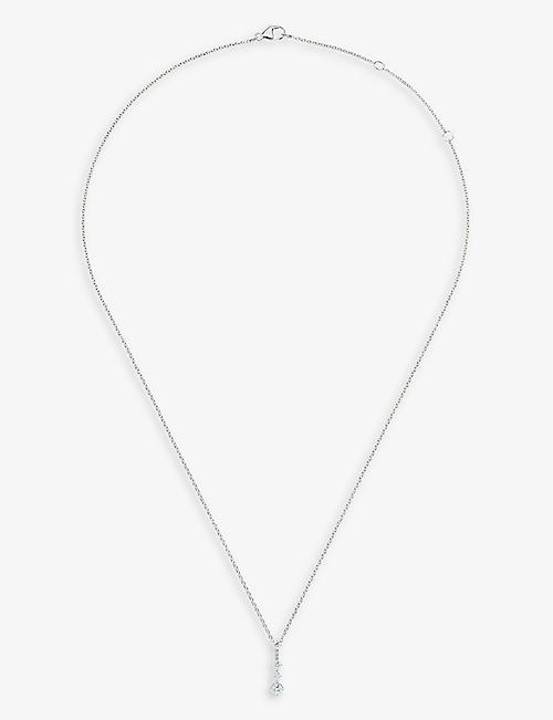 DE BEERS JEWELLERS: Arpeggia 18ct white-gold and 0.65ct diamond pendant necklace