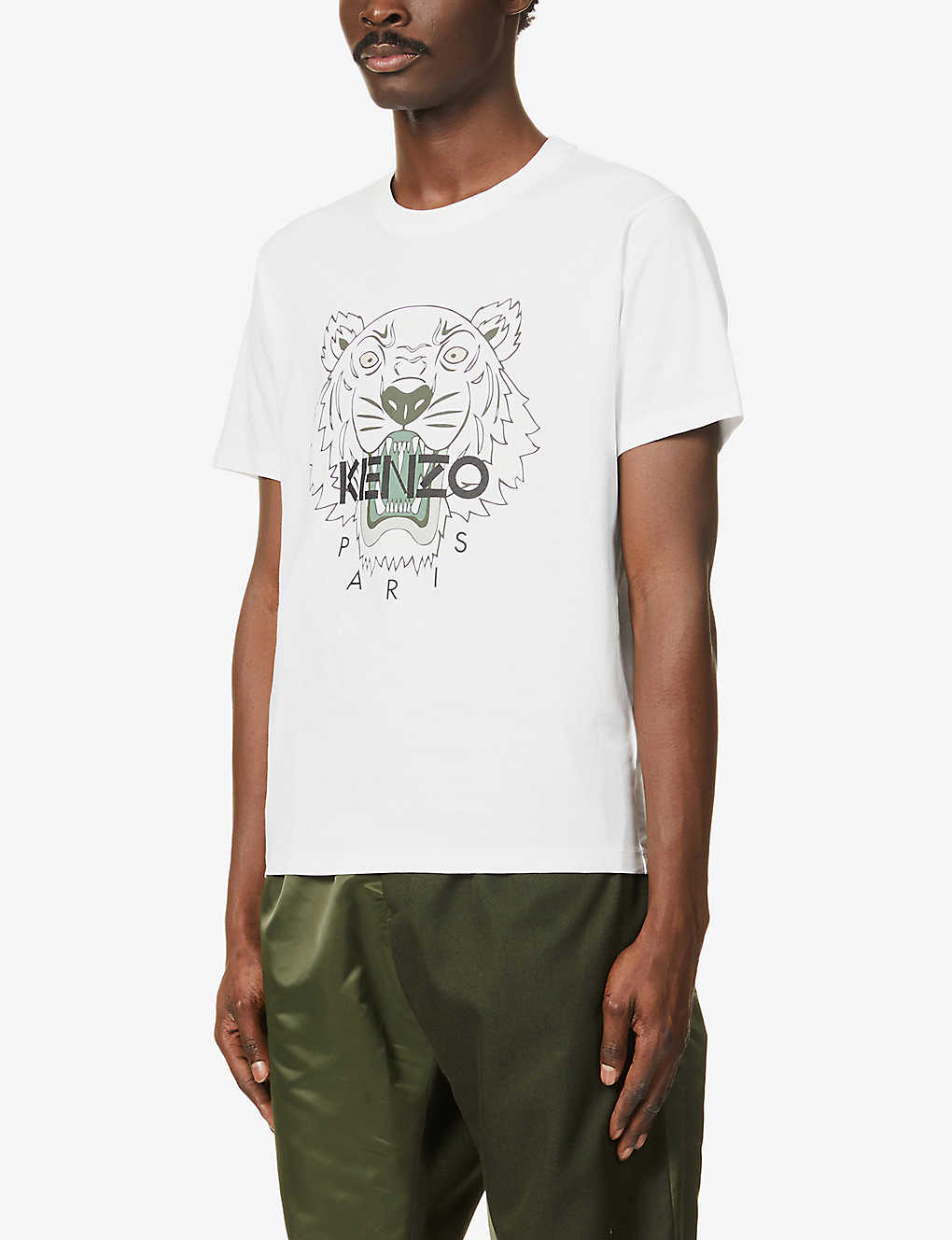 Tiger graphic-print cotton-jersey T-shirt(9021462)
