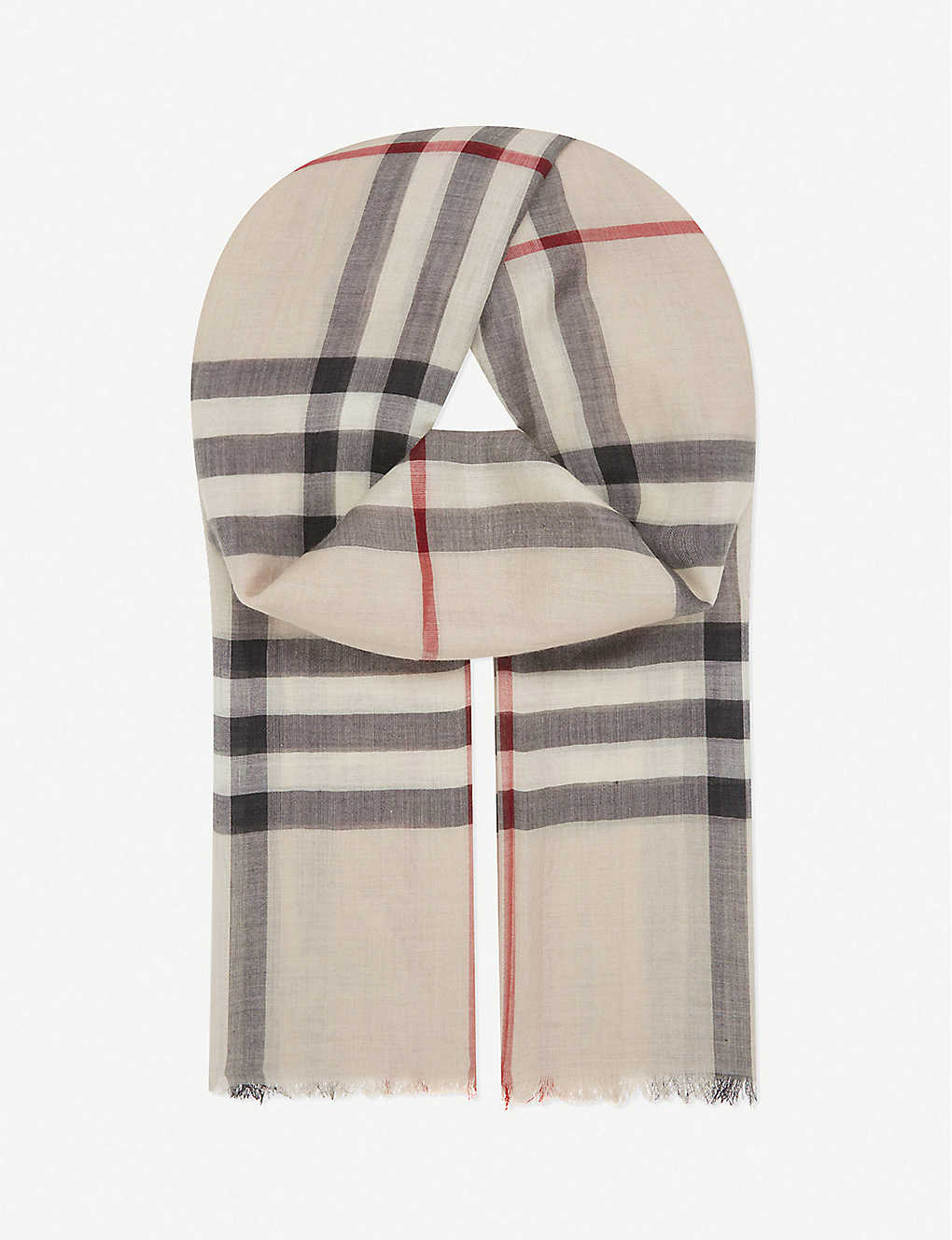 Giant check wool and silk-blend scarf(8990673)