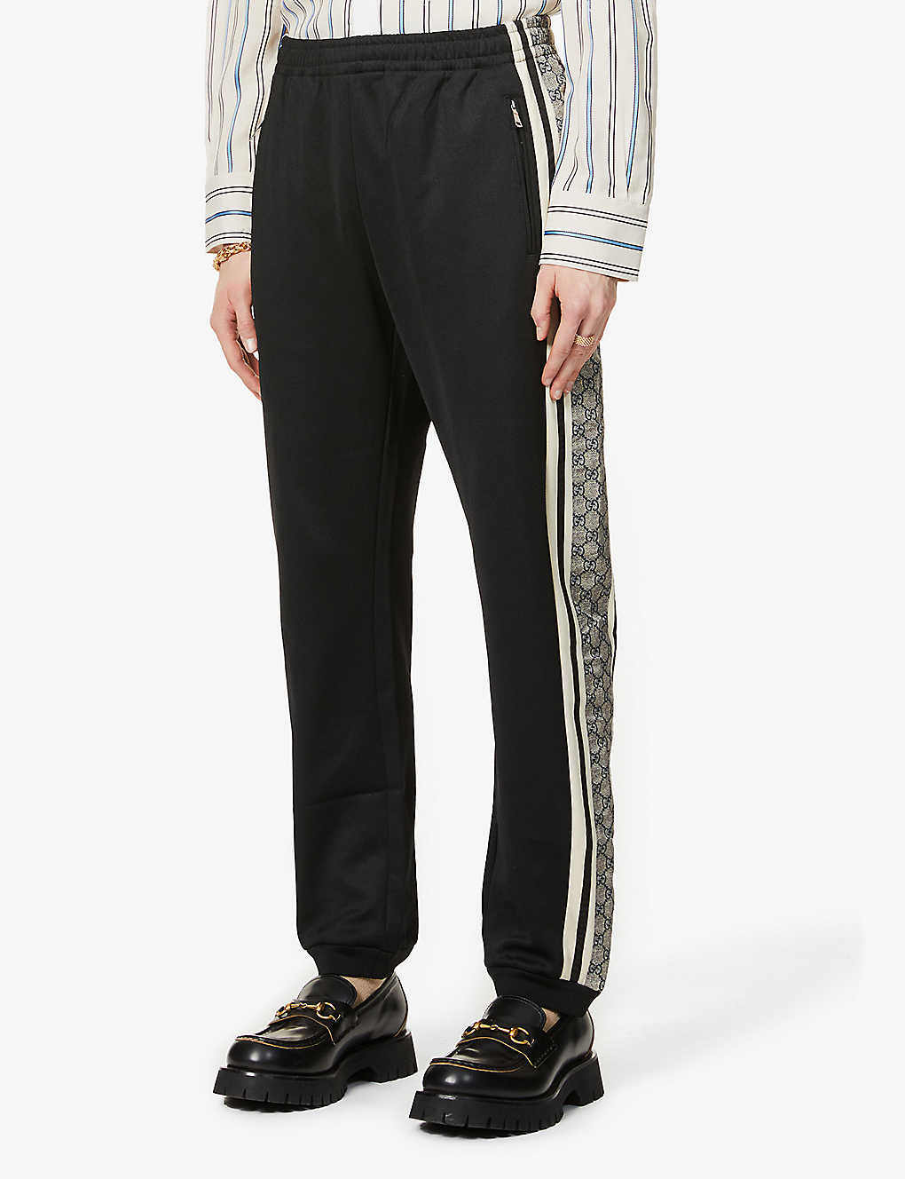 Contrast-tape relaxed-fit jersey jogging bottoms(9058861)
