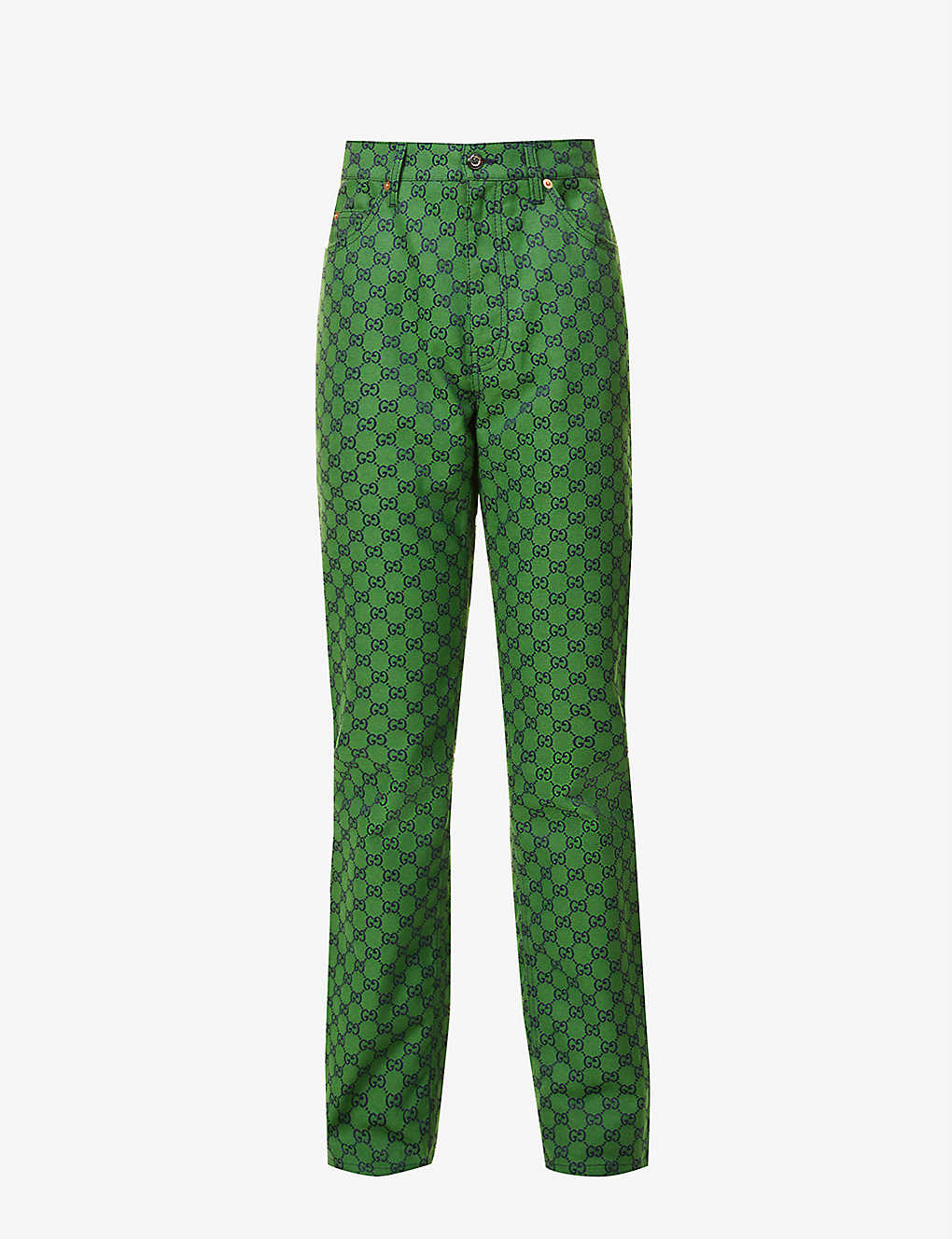 Logo-print tapered cotton-blend trousers(9122002)
