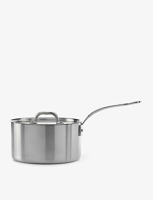 SAMUEL GROVES: 3-ply stainless steel saucepan with lid 26cm