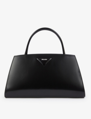 Branded leather tote bag(9212421)