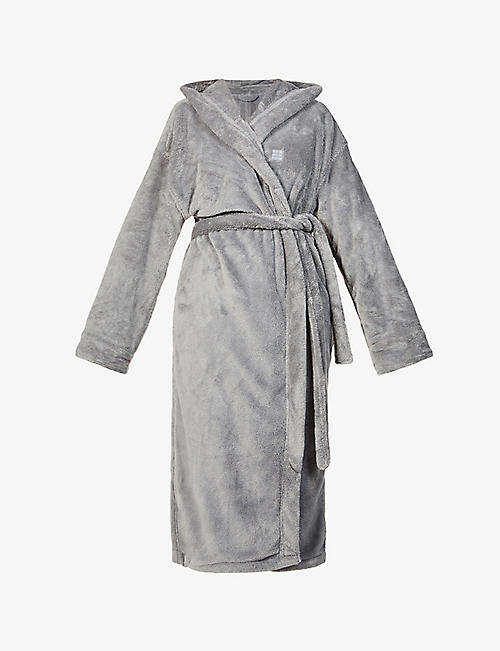 SOHO HOME: Logo-embroidered recycled-polyester house robe