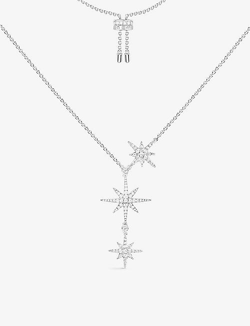 APM MONACO: Météorites sterling silver and zirconia star necklace
