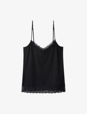 THE WHITE COMPANY: Essential lace-trim modal-blend cami top