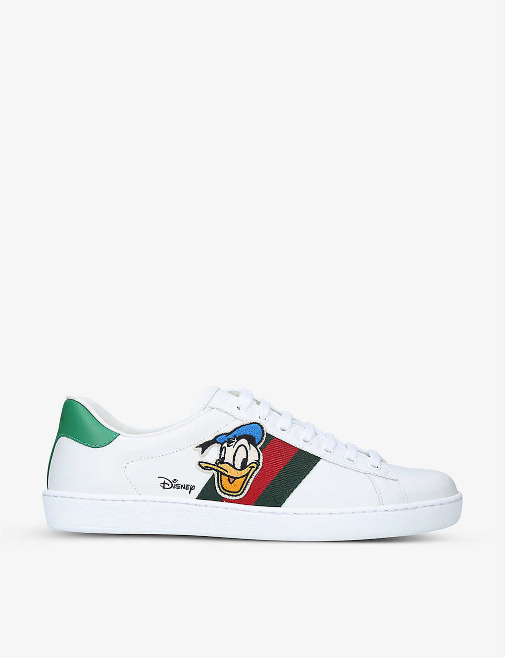 Men’s Gucci x Disney Donald Duck New Ace leather trainers(9015254)