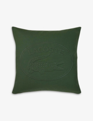 LACOSTE: Logo-embossed cotton cushion cover 50x50cm