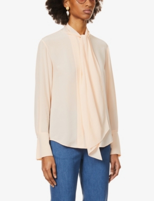CHLOE Pussy Bow Silk Crepe Shirt Selfridges