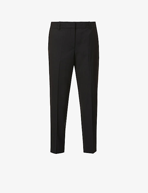 THEORY: Treeca cropped slim-leg mid-rise stretch-wool trousers