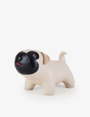 ZUNY: Pug faux-leather bookend 1kg
