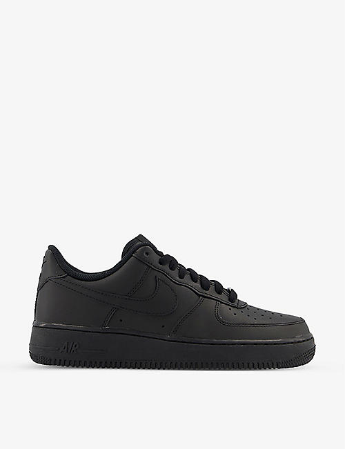 NIKE: Air Force 1 ’07 logo-patch leather low-top trainers