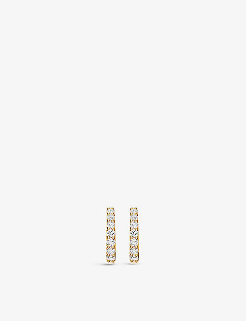 ASTLEY CLARKE: Mini Halo 14ct recycled yellow-gold and 0.18ct diamond hoop earrings
