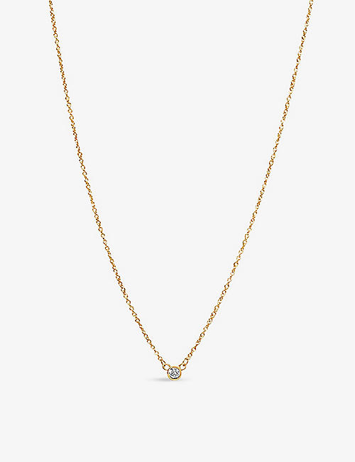 EDGE OF EMBER: Solitaire 14ct yellow-gold diamond necklace