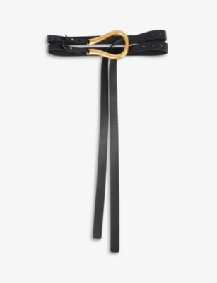Horseshoe-buckle leather belt(9204040)