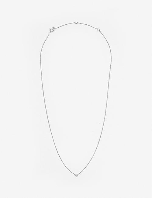 EDGE OF EMBER: Solitaire 14ct white gold and diamond necklace