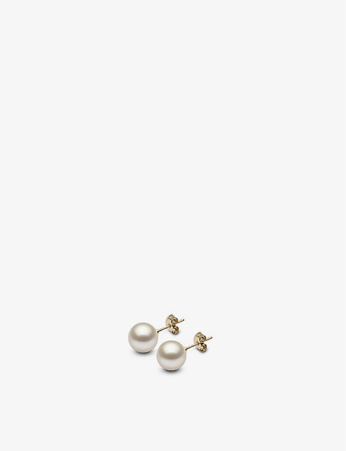 YOKO LONDON: Classic freshwater pearl and yellow-gold stud earrings