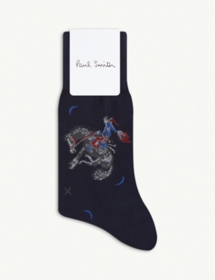 Cowboy-intarsia cotton-blend socks(9235046)