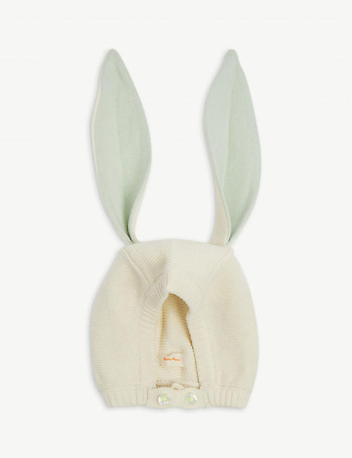 MERI MERI: Bunny embellished organic-cotton baby bonnet 0-6 months