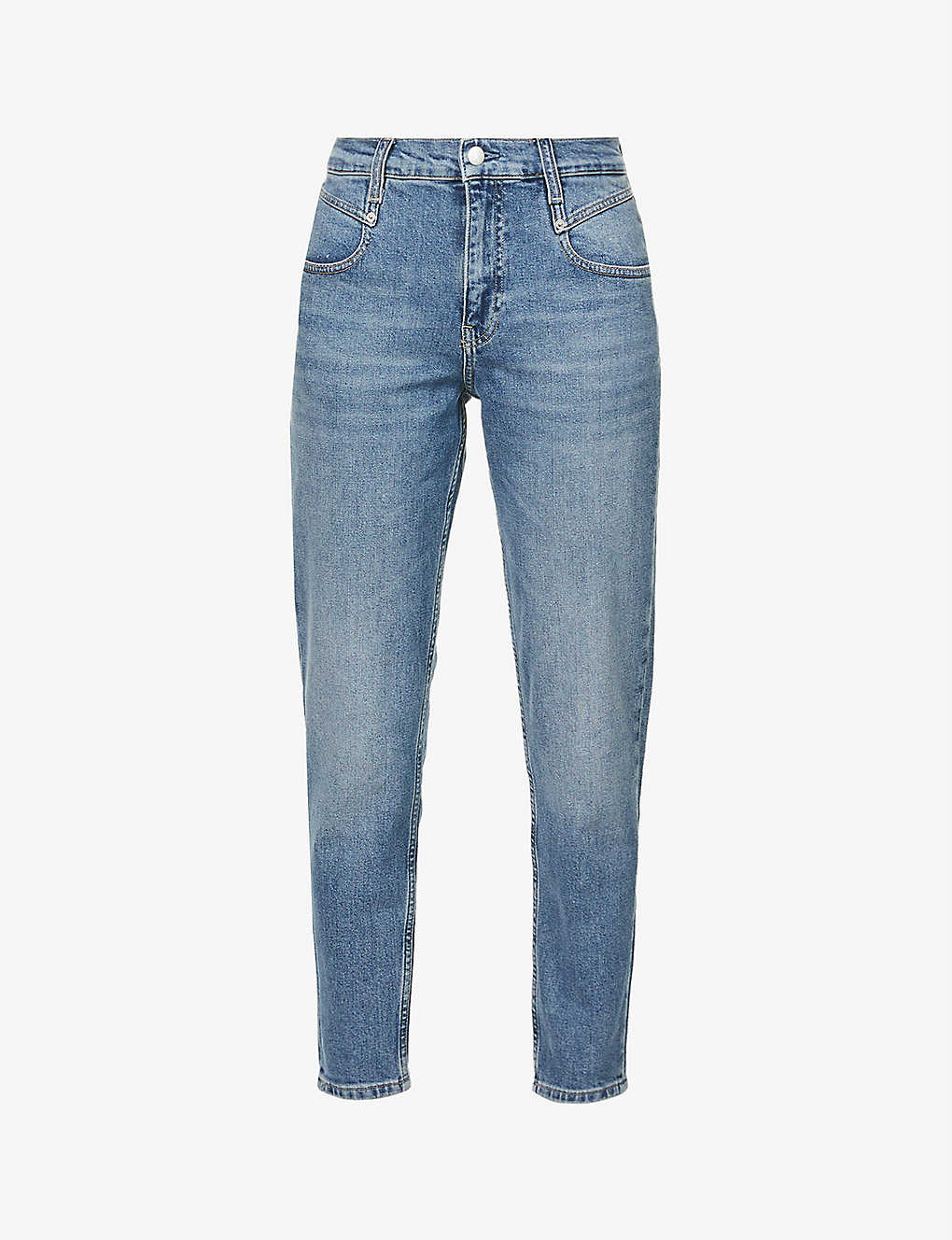 Tapered-leg high-rise stretch-denim jeans(9282206)
