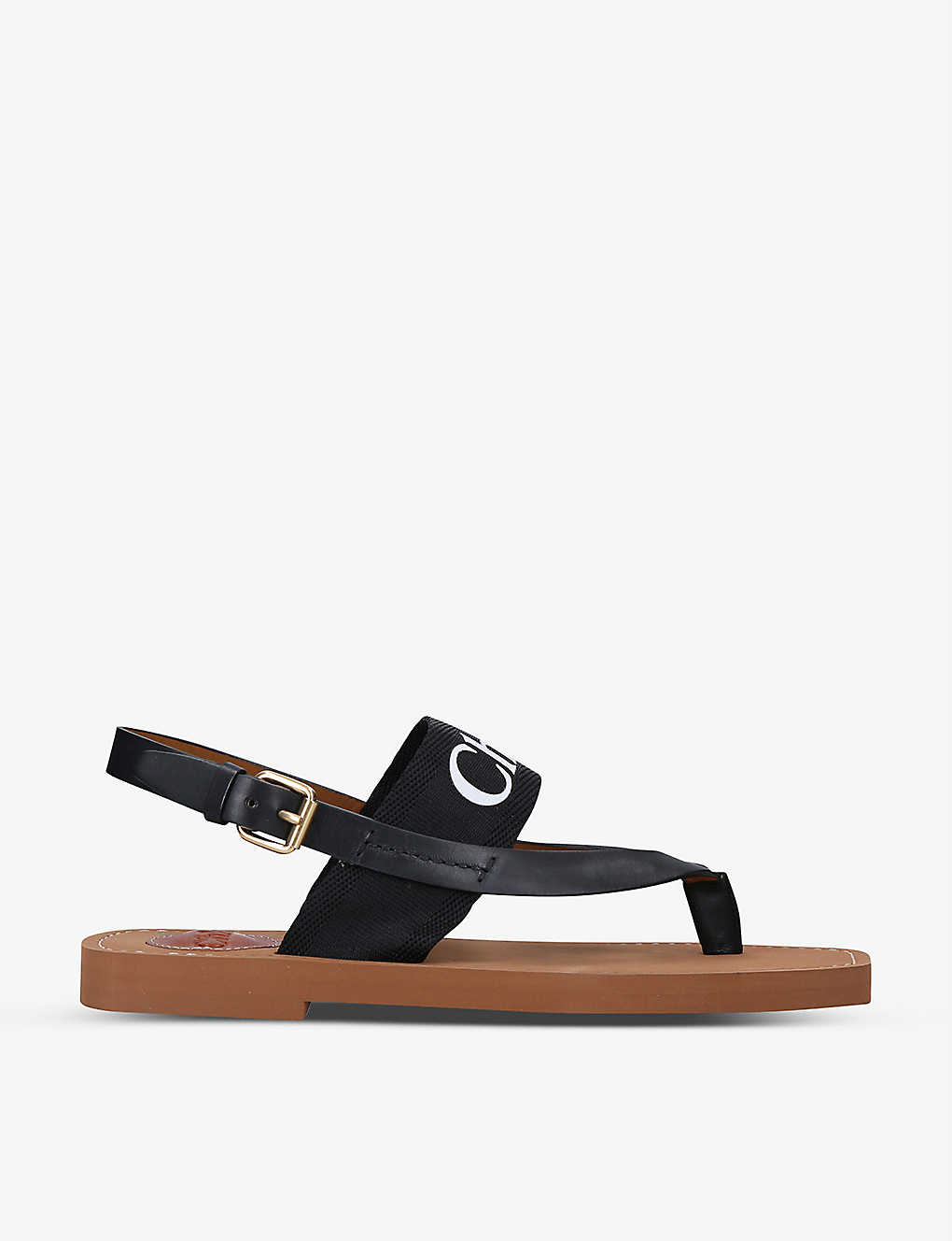Woody logo-print leather and canvas sandals(9116519)