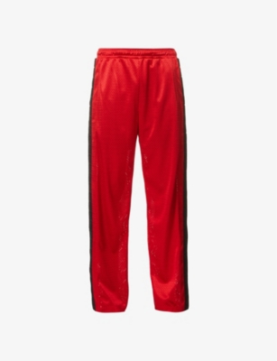 Drawstring-waistband wide stretch-woven trousers(9180290)