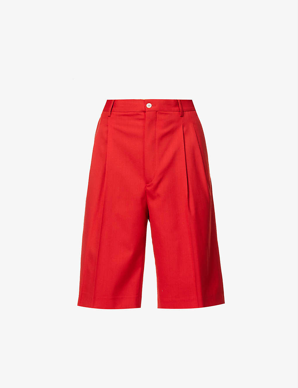 Brand-embossed regular-fit wool shorts(9161427)