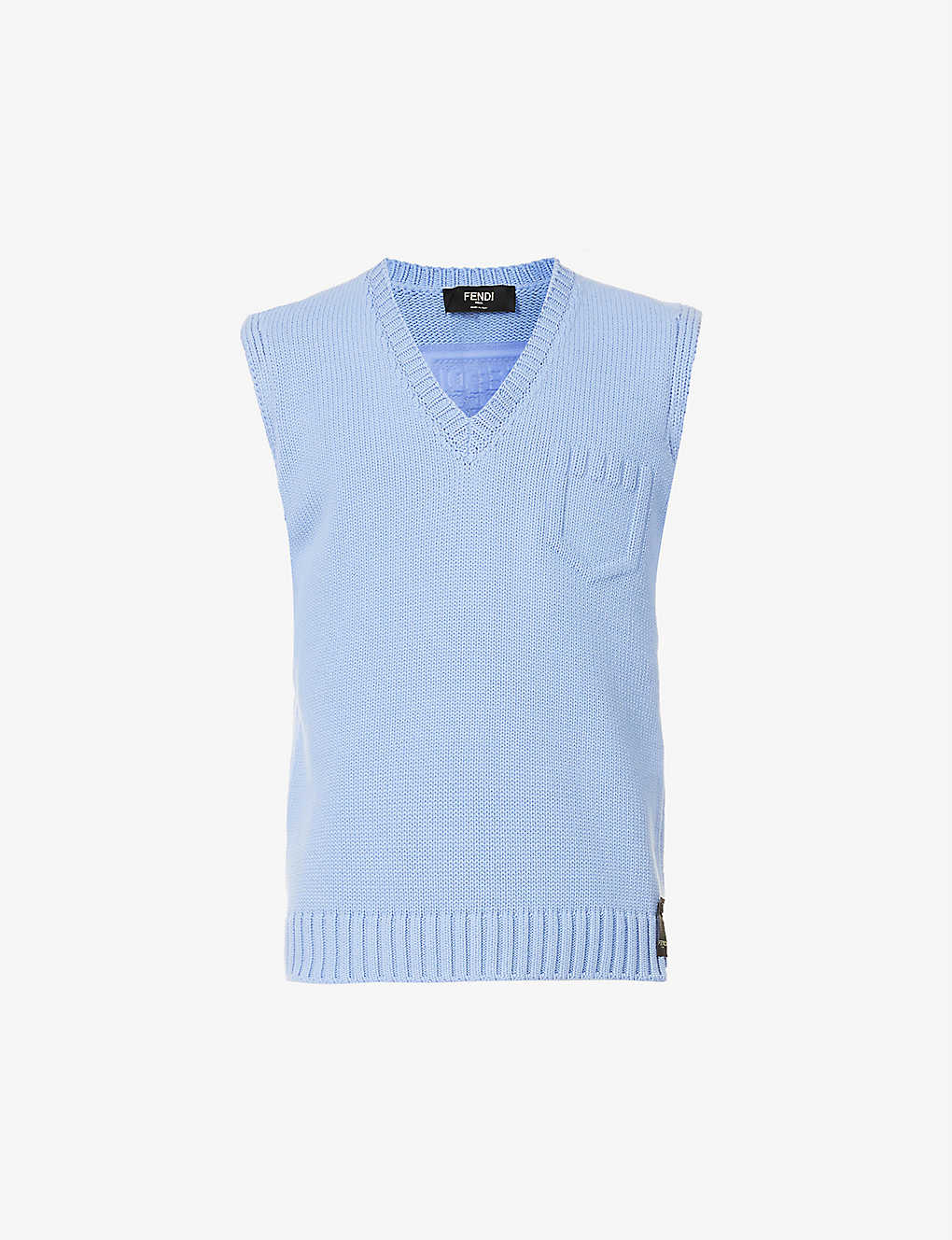 Brand-embossed boxy-fit cotton-blend knitted jumper(9178090)