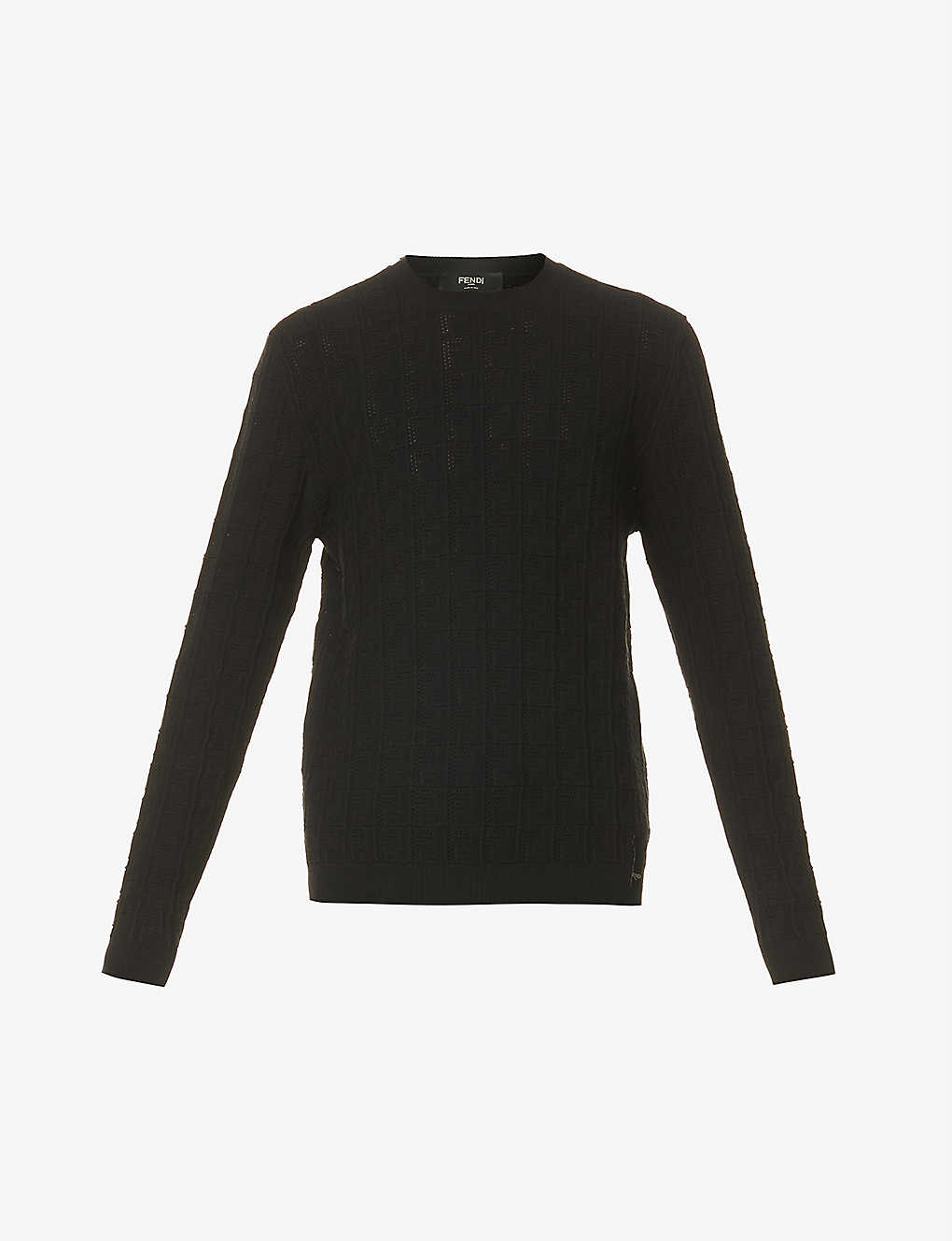 Brand-tab slim-fit knitted jumper(9179923)