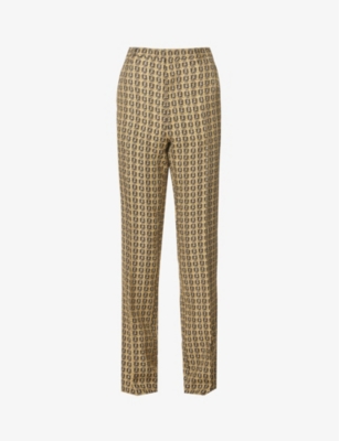 Brand-pattern tapered woven trousers(9188203)