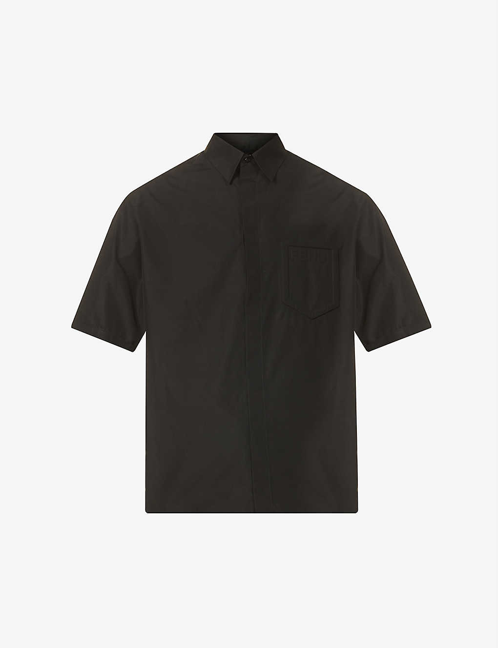 Logo-embossed boxy-fit cotton-poplin shirt(9195621)