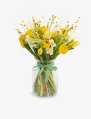 YOUR LONDON FLORIST: Sunshine mixed dried and fresh bouquet with vase